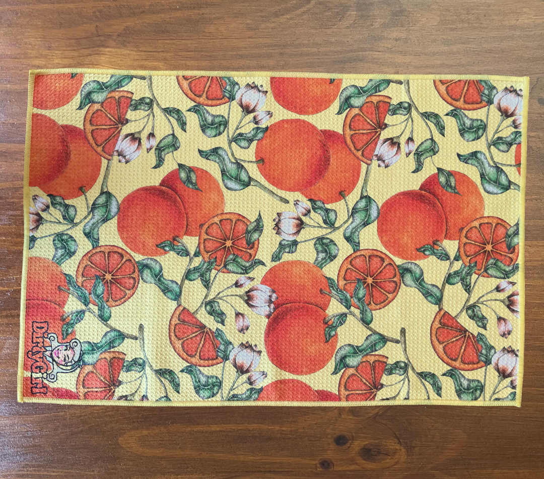 Premium Bright Quick Dry Tea Towel - Tangerine Dream | DirtyGirl