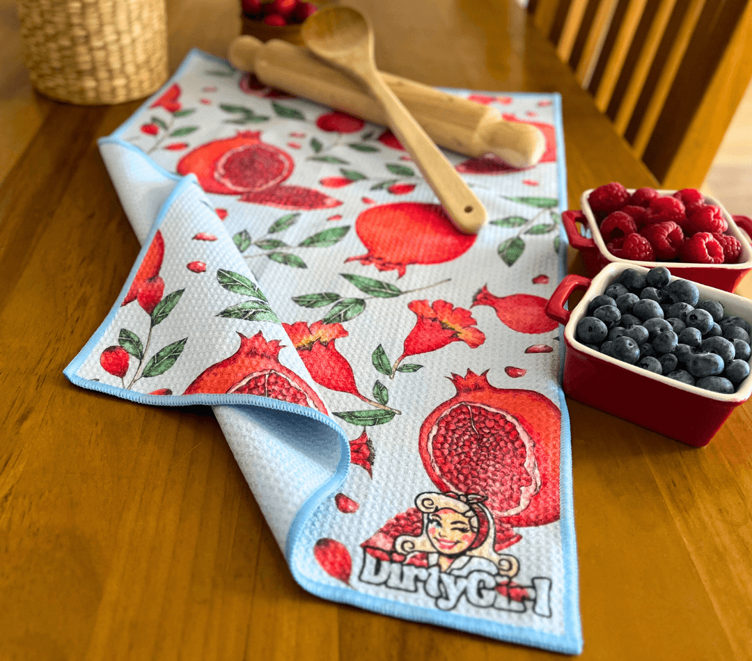 Microfiber Tea Towels - Pomegranate Pop | DirtyGirl