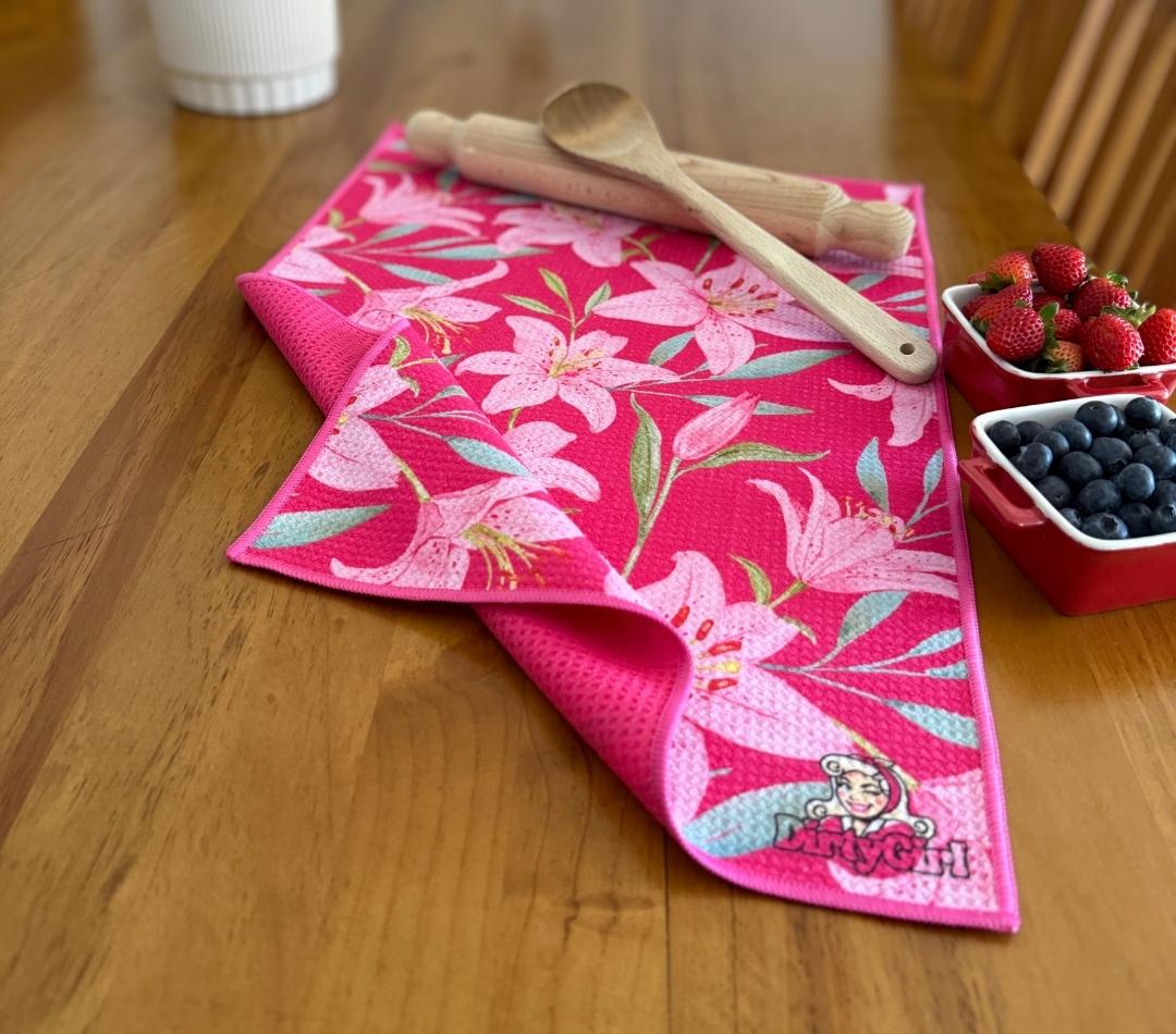 Lily Blush Tea Towel