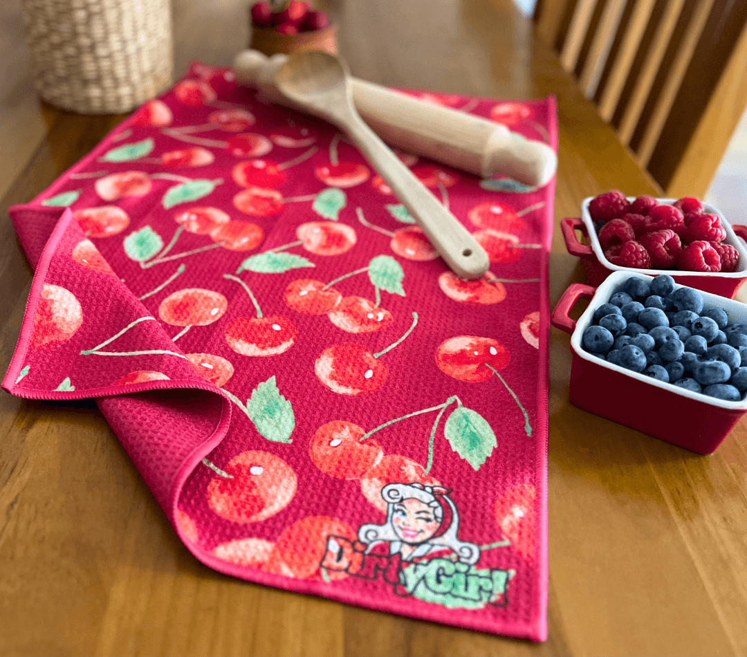 Absorbent Tea Towel - Cherry Crush | DirtyGirl