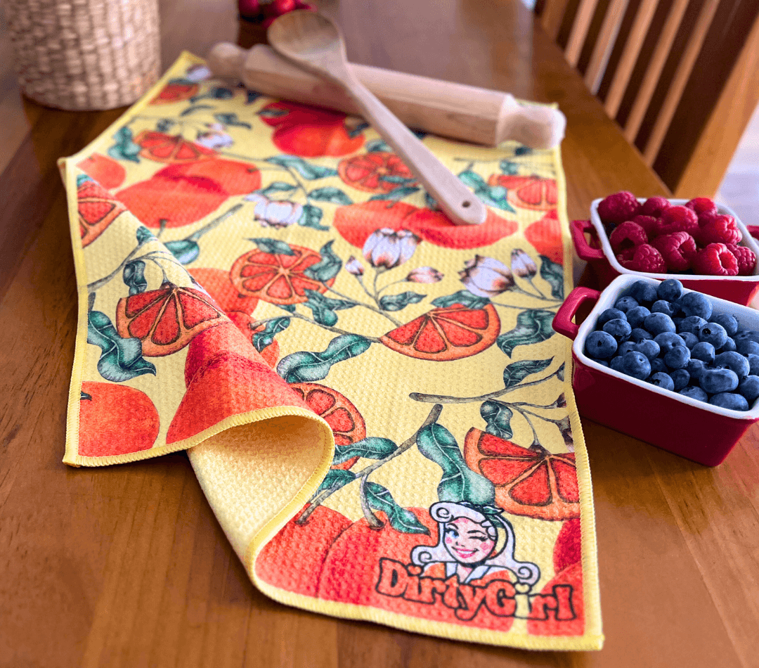 Premium Bright Quick Dry Tea Towel - Tangerine Dream | DirtyGirl